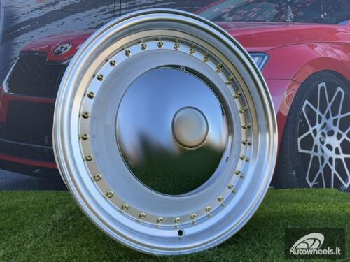 Ratlankis Smoothie Classic Style R17X7.5J 5X100/5X112 ET30 73.1 White with Diamond cut lip and gold rivets