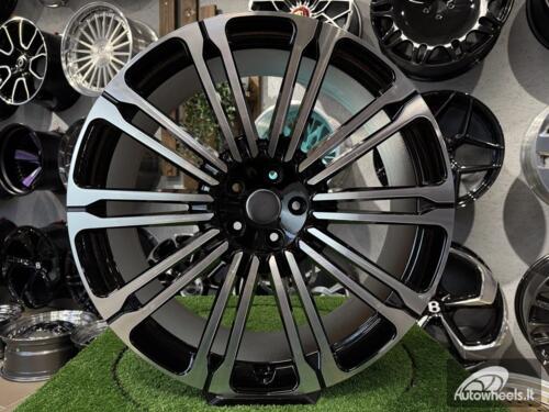 Ratlankis Land Rover 10-Split Spoke Style R23X9.5J 5X120 ET42.5 72.6 Black with Diamond cut for Land Rover