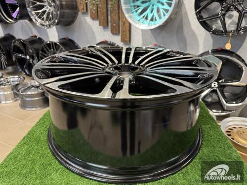 Ratlankis Land Rover 10-Split Spoke Style R23X9.5J 5X120 ET42.5 72.6 Black with Diamond cut for Land Rover