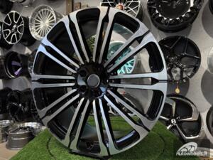 Ratlankis Land Rover 10-Split Spoke Style R23X9.5J 5X120 ET42.5 72.6 Black with Diamond cut for Land Rover