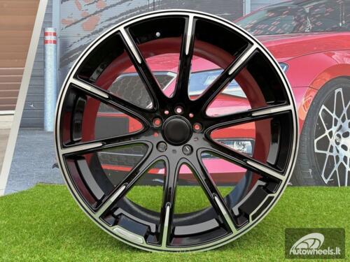 Ratlankis Mercedes Brabus Style R24X10J 5X130 ET30 84.1 Black with Diamond cut for G Class