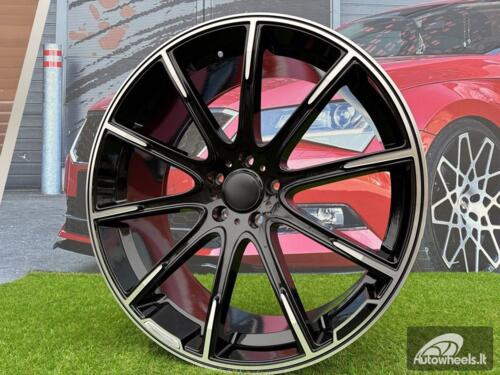 Ratlankis Mercedes Brabus Style R24X10J 5X130 ET30 84.1 Black with Diamond cut for G Class