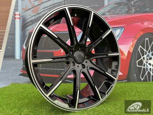 Ratlankis Mercedes Brabus Style R24X10J 5X130 ET30 84.1 Black with Diamond cut for G Class