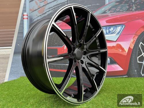 Ratlankis Mercedes Brabus Style R24X10J 5X130 ET30 84.1 Black with Diamond cut for G Class