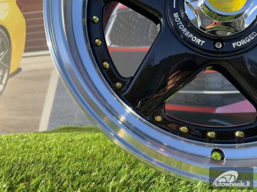 Ratlankis Ferrari Azev Type A Style R17X8.5J 8X100/108 ET25 73.1 Black with Gold Rivets