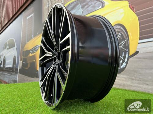 Ratlankis R20x8.5  5X112  ET  26  66.6  B5964  (IN5537)  Black Polished (MB)  For BMW  (A)  (New Model BMW 5 Front+Rear)