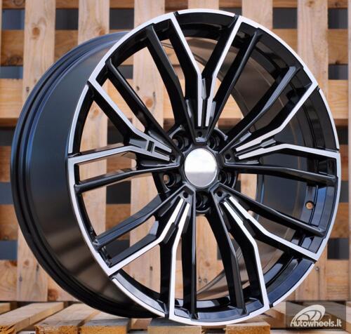 Ratlankis R20x9.5  5X112  ET  37  66.6  B5964  (IN5537)  Black Polished (MB)  For BMW  (P2)  (New Model BMW 5 Front+Rear)