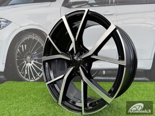 Ratlankis R22x9.5  5X112  ET  31  66.5  B5801  (IN5499)  Black Polished (MB)  For VW  (P1+Z5+M)  (New TOUAREG)