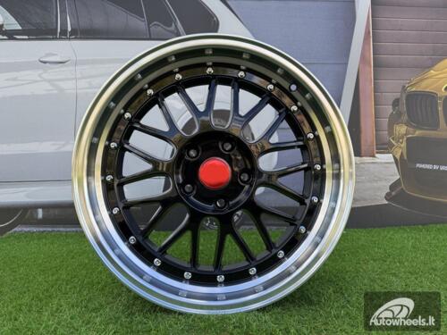Ratlankis R18x8  5X120  ET  35  72.6  A1025  Black+Polished Lip (BLPL)  For RACIN  (P)  (BBS Style Rear+Front)