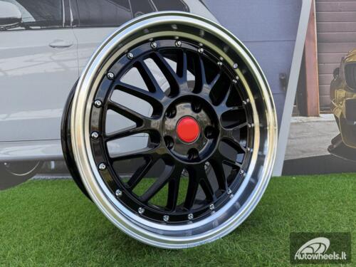 Ratlankis R18x8  5X120  ET  35  72.6  A1025  Black+Polished Lip (BLPL)  For RACIN  (P)  (BBS Style Rear+Front)