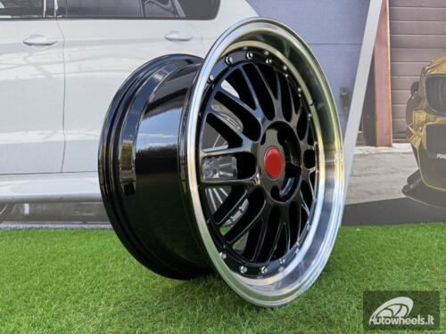 Ratlankis R18x8  5X120  ET  35  72.6  A1025  Black+Polished Lip (BLPL)  For RACIN  (P)  (BBS Style Rear+Front)