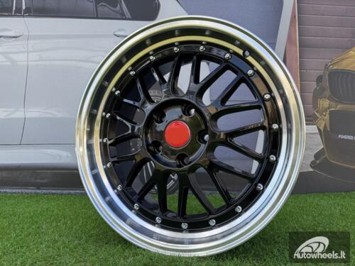 Ratlankis R18x8  5X120  ET  35  72.6  A1025  Black+Polished Lip (BLPL)  For RACIN  (P)  (BBS Style Rear+Front)