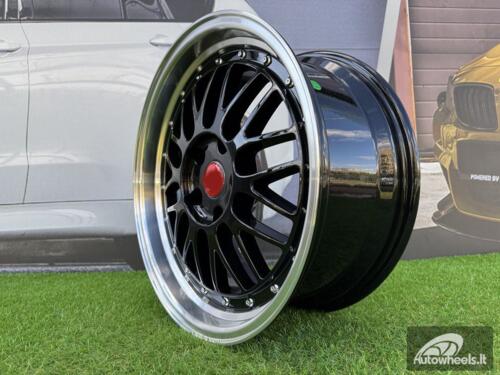 Ratlankis R18x8  5X120  ET  35  72.6  A1025  Black+Polished Lip (BLPL)  For RACIN  (P)  (BBS Style Rear+Front)