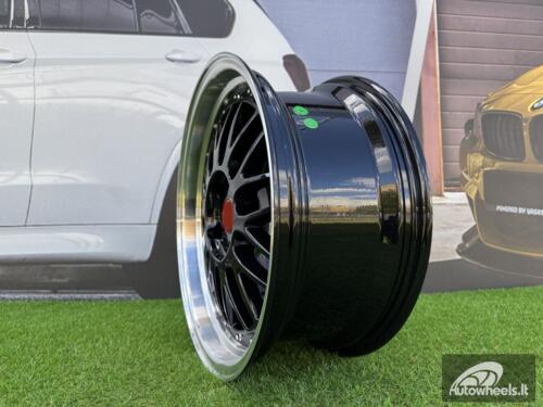 Ratlankis R18x8  5X120  ET  35  72.6  A1025  Black+Polished Lip (BLPL)  For RACIN  (P)  (BBS Style Rear+Front)