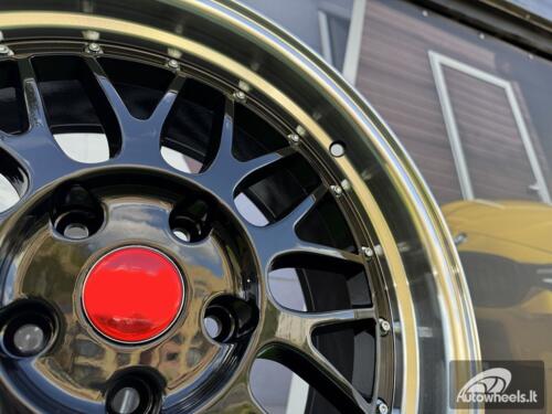 Ratlankis R18x8  5X120  ET  35  72.6  A1025  Black+Polished Lip (BLPL)  For RACIN  (P)  (BBS Style Rear+Front)