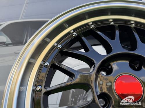 Ratlankis R18x8  5X120  ET  35  72.6  A1025  Black+Polished Lip (BLPL)  For RACIN  (P)  (BBS Style Rear+Front)