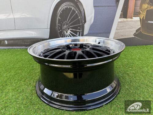 Ratlankis R18x8  5X120  ET  35  72.6  A1025  Black+Polished Lip (BLPL)  For RACIN  (P)  (BBS Style Rear+Front)