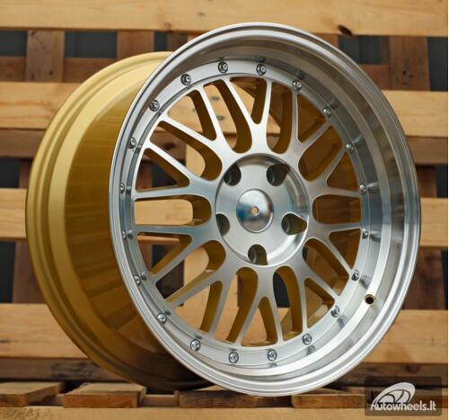 Ratlankis R18x8  5X120  ET  35  72.6  A1025  Gold+Polished (YP)  For RACIN  (P)  (BBS Style Rear+Front)
