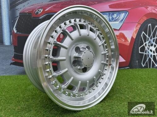 Ratlankis R17x8  5X112  ET  30  66.6  B1855  Silver+Polished Lip (SP)  For MER  (Z2)  (Rear+Front)