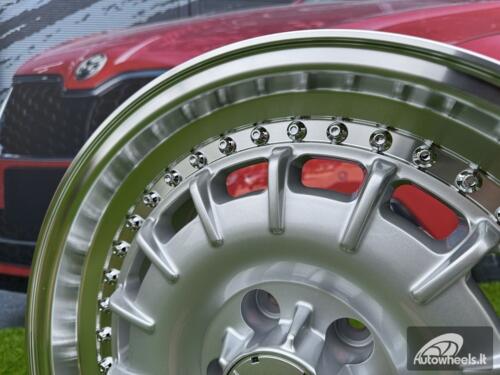Ratlankis R17x8  5X112  ET  30  66.6  B1855  Silver+Polished Lip (SP)  For MER  (Z2)  (Rear+Front)