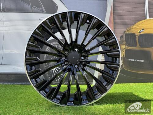 Ratlankis R20x8.5  5X112  ET  40  66.6  FBX132  Black+Polished Lip (BLPL)  For MER  (P1)  (HYBRID FORGED Front+Rear)