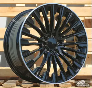 Ratlankis R20x9.5  5X112  ET  45  66.6  FBX132  Black+Polished Lip (BLPL)  For MER  (P1)  (HYBRID FORGED Front+Rear)