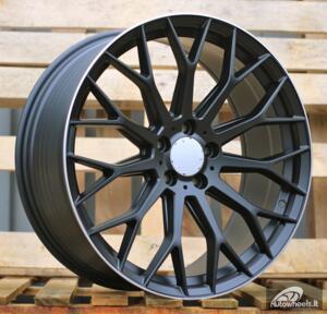 Ratlankis R18x8  5X112  ET  41  66.6  YS1180  (FLB002)  Black Half Matt+Polished Lip (BLHMPL)  For MER  (P1)  (HYBRID FORGED)