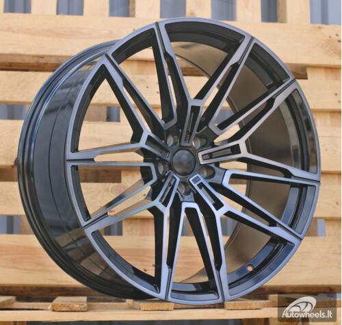 Ratlankis R21x9.5  5X112  ET  37  66.6  I0294  Black+Tinted Face (BLTF)  For BMW  (K7)  (Rear+Front)