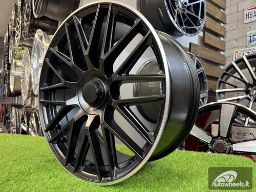 Ratlankis R19x8  5X112  ET  43  66.6  B1766  (XE582)  Black Half Matt+Polished Lip (BLHMPL)  For MER  (K4)  (Rear+Front)
