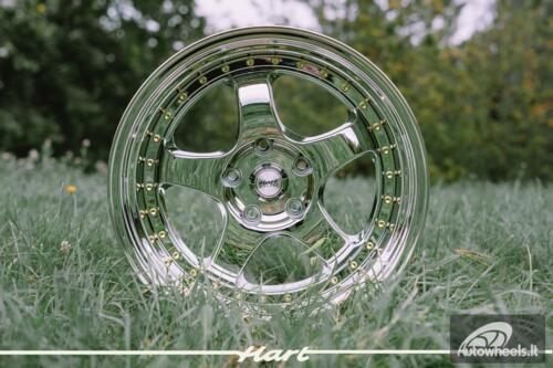 Ratlankis HART HR99 R18X9J 5X114.3 ET25 CB:73.1 Vacuum Chrome and golden rivets