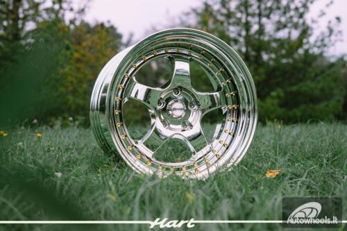 Ratlankis HART HR99 R18X10J 5X114.3 ET25 CB:73.1 Vacuum Chrome and golden rivets