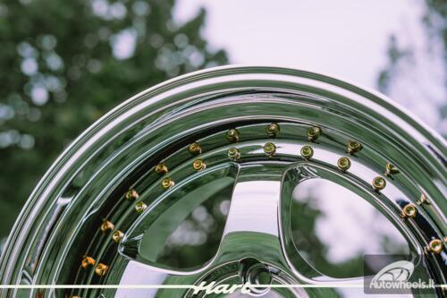 Ratlankis HART HR99 R18X10J 5X114.3 ET25 CB:73.1 Vacuum Chrome and golden rivets