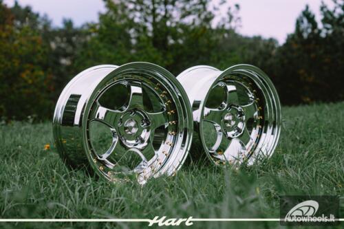 Ratlankis HART HR99 R18X10J 5X114.3 ET25 CB:73.1 Vacuum Chrome and golden rivets