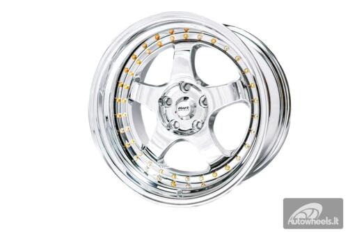 Ratlankis HART HR99 R18X10J 5X114.3 ET25 CB:73.1 Vacuum Chrome and golden rivets