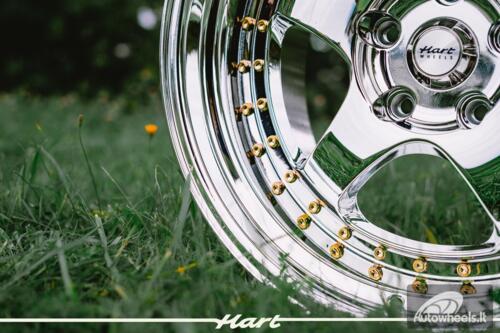 Ratlankis HART HR99 R18X9J 5X120 ET22 CB:72.6 Vacuum Chrome and golden rivets