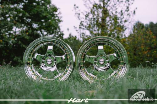 Ratlankis HART HR99 R18X9J 5X120 ET22 CB:72.6 Vacuum Chrome and golden rivets