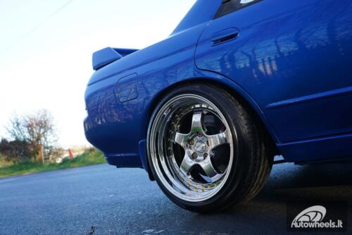 Ratlankis HART HR99 R18X9J 5X120 ET22 CB:72.6 Vacuum Chrome and golden rivets