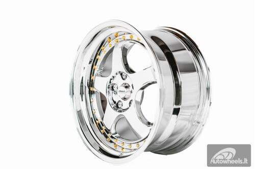 Ratlankis HART HR99 R18X9J 5X120 ET22 CB:72.6 Vacuum Chrome and golden rivets