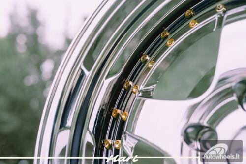 Ratlankis HART HR99 R18X10J 5X120 ET22 CB:72.6 Vacuum Chrome and golden rivets