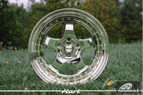 Ratlankis HART HR99 R18X10J 5X120 ET22 CB:72.6 Vacuum Chrome and golden rivets