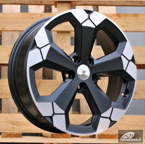 Ratlankis R17x6.5  5X114.3  ET  32  66.1  Y1274  Black Partial Polished Half Matt (BPHM)  For DACIA  (K4+L3)  (NEW Model)