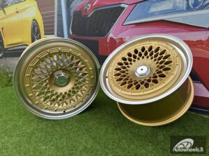 Ratlankis Rotiform Mesh style 18X8.5J 5X120/5X112 ET30 74.1 Gold with diamond cut lip Color defect 