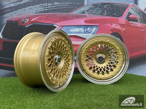 Ratlankis Rotiform Mesh style 18X8.5J 5X120/5X112 ET30 74.1 Gold with diamond cut lip Color defect 