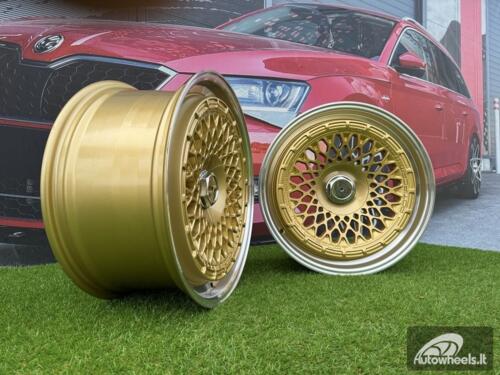 Ratlankis Rotiform Mesh style 18X8.5J 5X120/5X112 ET30 74.1 Gold with diamond cut lip Color defect 