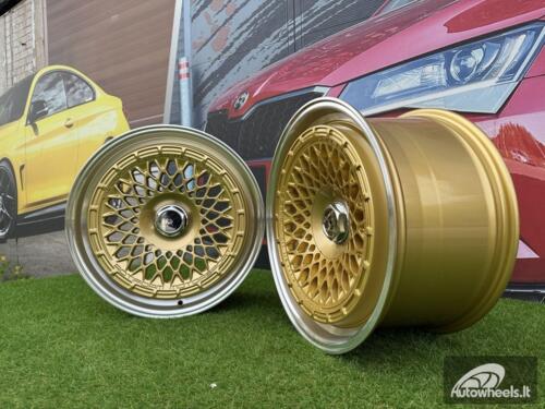 Ratlankis Rotiform Mesh style 18X8.5J 5X120/5X112 ET30 74.1 Gold with diamond cut lip Color defect 