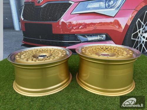 Ratlankis Rotiform Mesh style 18X8.5J 5X120/5X112 ET30 74.1 Gold with diamond cut lip Color defect 