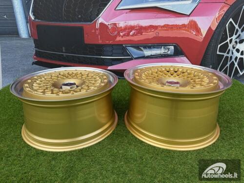 Ratlankis Rotiform Mesh style 18X8.5J 5X120/5X112 ET30 74.1 Gold with diamond cut lip Color defect 