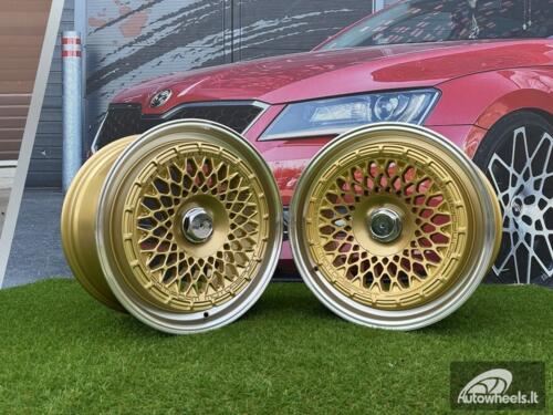 Ratlankis Rotiform Mesh style 18X9.5J 5X120/5X112 ET30 74.1 Gold with diamond cut lip