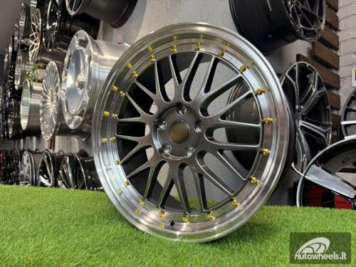 Ratlankis BBS LM style R18X8J 5X112 ET35 66.6 Hyper black with Diamond cut lip