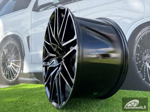 Ratlankis R22x10.5  5X112  ET  43  66.6  B5771  (IN0295)  Black+Tinted Face (BLTF)  For BMW  (Z5+K7)  (Rear+Front)